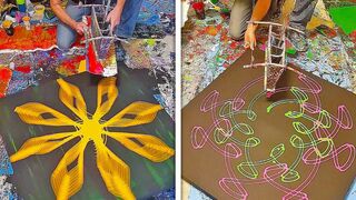 Mesmerizing Geometric Art, Swinging Pendulum Spin Painting | Geometric Art Compilation