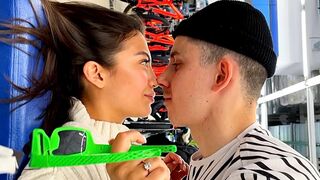 KISS RANDOM GIRL IN A MALL????????crazy pranks by russian prank boy Qylek #shorts #qylek #tiktok