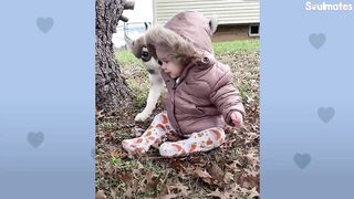Baby Husky Grows Up With Baby Girl And They Do Everything Together | The Dodo Soulmates