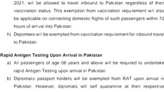 Travel from Oman to Pakistan New Sop's 01/10/21
