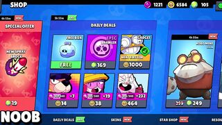 NOOB vs PRO vs HACKED ☘️Brawl Stars