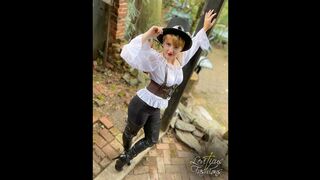 BEAUTIFUL DANCER CHOREOGRAPHER MADI FROM MODELS & CARS STEAMPUNK COSPLAY COSTUME LEATHER THIGH BOOTS