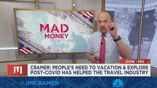 Jim Cramer explains what's driving the run in travel stocks