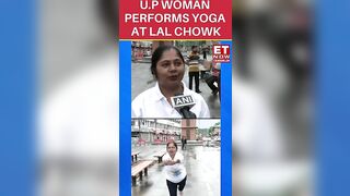Yoga At Lal Chowk | U.P Woman Performs Yoga Asanas International Yoga Day | #shorts