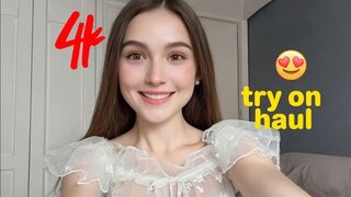 4k transparent dress try on haul | see through lingerie | fishnet outfit try on haul |bikini try on