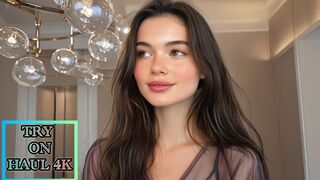 Transparent try on haul 4K | Sheer fishnet outfits try on haul 4K | See through transparent lingerie