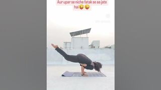 headstand to flying pigeon pose (ek pad galvasan) #ytshorts #yoga #armbalance
